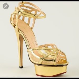 SOLD!!! Charlotte Olympia sexy gold sandal 39.5